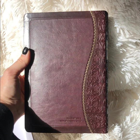 Elegant maroon Leather Bible - Picture 8 of 9